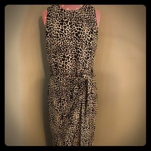 Leopard Print Dress with Front Tie